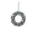 6" Pack of 6 Silver Christmas Tree Wreath Ornaments