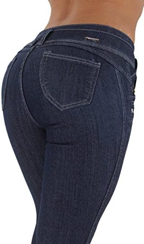 Style G112P- Plus Size, High Waist, Butt Lifting, Skinny Leg Jeans in M. Blue Size 18