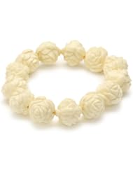 Tarina Tarantino "Iconic" Ivorette Small Carved Rose Stretch Bracelet