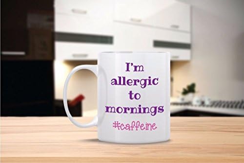 Grapefruit Allergic To Mornings Ceramic Coffee Mug - Dishwasher Safe - Cute Coffee Mug