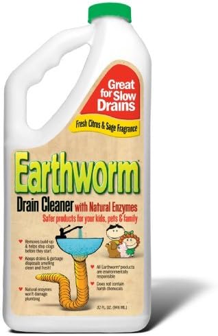 Earthworm?¨ Drain Cleaner - Drain Deodorizer - Natural and Family-Safe - 32 fl oz Size: One (1) 32 oz. bottle, Model: 18, Tools &amp; Outdoor Store
