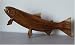 22in Hand Carved Trout - Stained Finish