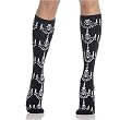 5590 Acrylic Knee Highs w/Cascade Chandler Print, Black/White, One Size