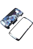 Crystal Hard Faceplate Cover Case With Blue and Black Flower Design for LG  ....