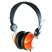 Professional Ovleng Senyen SY-T9010MV Hi-Fi Stereo Headphone, With Built-In Microphone & Reversible Earcups - Black/Orange