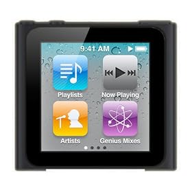 Black Hybrid XYLO-GEL Skin / Case / Cover for the Apple iPod Nano 6 6G (8GB & 16GB) MP3 Player.