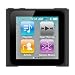 Black Hybrid XYLO-GEL Skin / Case / Cover for the Apple iPod Nano 6 6G (8GB & 16GB) MP3 Player.