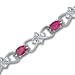 Search : Delicate Filigree Design Oval Cut Created Ruby & White CZ Gemstone Bracelet in Sterling Silver