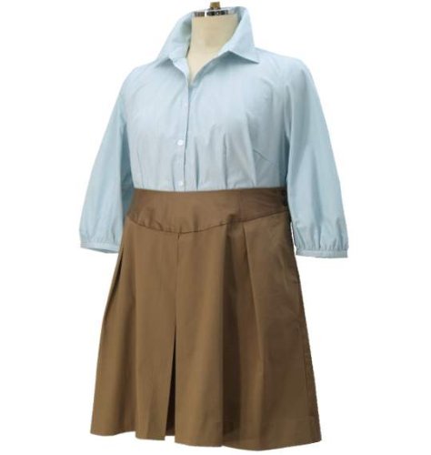 GEORGE ME 七分袖スキッパーシャツ （ミントグリーン） （18 22 26）