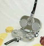 Palmer 3 Round Pizzelle Iron - made in USA plus FREE cone roller!