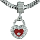 Red Heart Purse Dangle European Bead