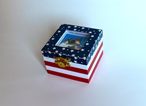 American Flag ( USA ) Wooden Personalized Handmade Custom Design Pull-Out Picture Album Frame Box by LetLoveGrowCA