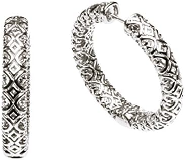 OWC Sterling Silver Large Patterned Hoop