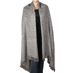 Wool Accessories Jamawar Shawl Wrap 80 x 40 inches