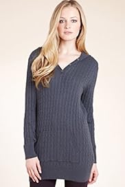Autograph Hooded Cable Knitted Tunic with Angora