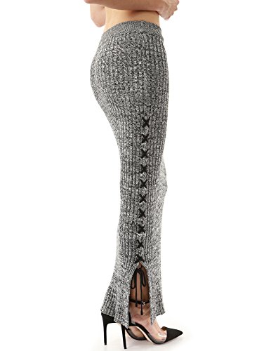PattyBoutik Women's Lace Up Side Marled Sweater Skirt