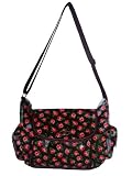 Brown Floral Laminate Crossbody Bag