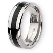 Black Enamel Polished Titanium Ring (8.0 mm) - Sizes 7-13