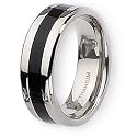Black Enamel Polished Titanium Ring (8.0 mm) - Sizes 7-13