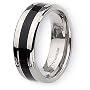 Black Enamel Polished Titanium Ring (8.0 mm) - Sizes 7-13