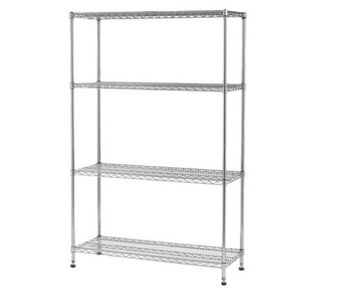 MULTI PURPOSE 4 tier chrome wire steel shelving unit SUITABLE FOR KITCHEN HOME OFFICE [Commercial High Quality Grade]