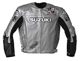 JOE ROCKET SUZUKI SILVER/BLACK VERTICAL LEATHER JACKET! XXL/2XL