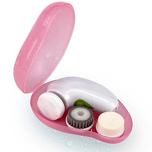 Portable Rechargeable Facial Cleansing Brush Travel Kit Face Cleansing System Charged by Complimentary USB Cable Multi-function Skin Scrubber by SKINFUN