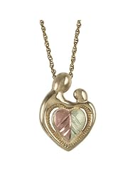 Black Hills Gold Mother and Child 10K Gold Heart Necklace