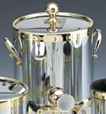 Review Kraftware  / Kraftware 70193 Shiny Chrome with Brass 3 Quart Ice Bucket with Side Handles and Metal Cover