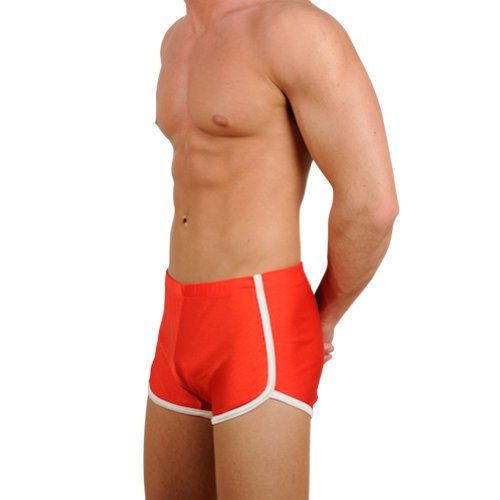 Men's New Red Retro Fitness Hot / Workout Gym Short By Gary Majdell Sport Size Large