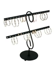 Home: 16 Pairs Metal Earring Display Stand Black 8" - FindingKing