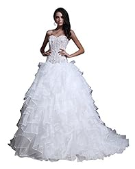 A-line Strapless Lace Organza Basque   Waistline Sweetheart Floor Length  Dress