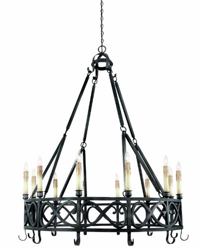 World Imports Lighting 80019-85 Chaumont 12-Light Chandelier, Textured Rust