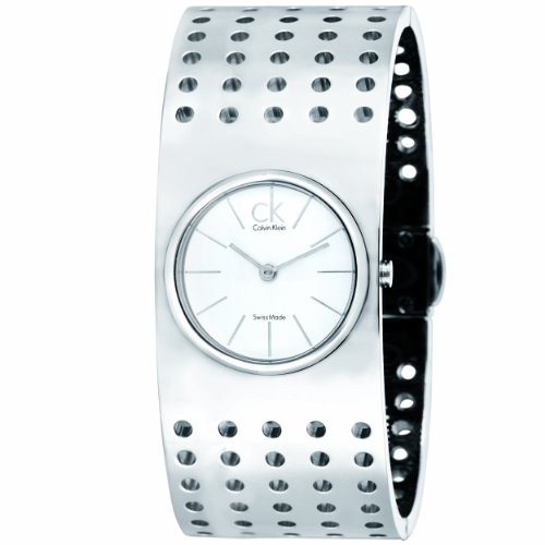 CK Calvin Klein Women's K8324120 Silver Tone Grid Watch