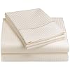 Renaissance Collection 600-Thread-Count Woven Cotton Stripe King Sheet Set, Ivory