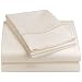 Renaissance 600 Thread-Count Woven Stripe Queen Sheet Set, Ivory