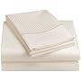 Renaissance 600 Thread-Count Woven Stripe Queen Sheet Set, Ivory