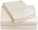 Renaissance 600 Thread-Count Woven Stripe Queen Sheet Set, Ivory