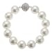 Zeeme Fashion - 377060002 - Bracelet Femme - Perles Blanches et Fermoir Boule strass - 20 cm