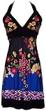 Asian Floral Halter Dress Knee-Length - M