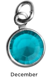 Sterling Silver Mother's Loving Embrace Blue-green Crystal Charm