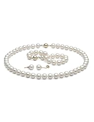 White Freshwater Pearl Jewelry Set: 8-9mm AA+