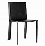Contemporary Regal Black Leather Dining Chair