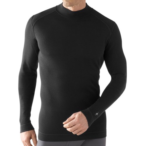 Smartwool Mens Midweight Mock Turtleneck - Black L