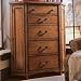 American Drew Beacon Ridge 5 Drawer Corner Chest in Rustic Pecan Finish