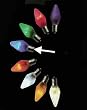 Pack of 25 LED C7 Blue Twinkle Replacement Christmas Light Bulbs