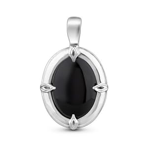 Sterling Silver Black Onyx Bold Pendant Enhancer