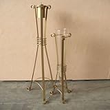 Set Gelfeuer Stand-Feuertopf und Stand-Vase gold