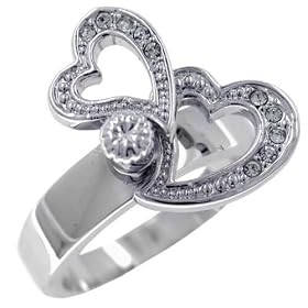Twirling Hearts Sterling Silver Rings