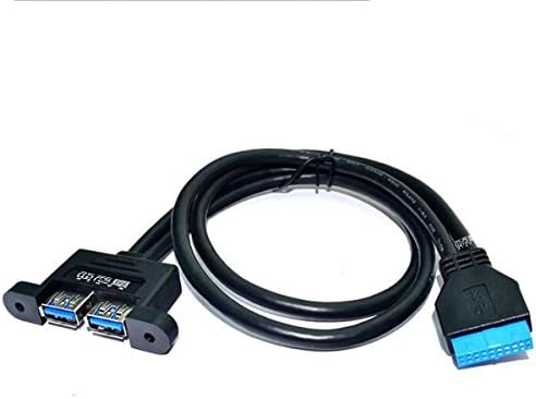 Mainboard USB 3.0 20Pin Header Switch To USB 3.0 Dual Port Bezel USB 3.0 Female Hub Extension 82cm Dual Cable